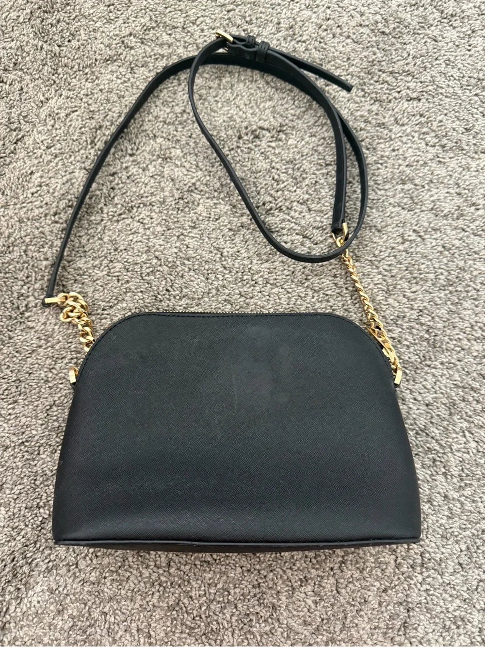 Michael Kors Black Crossbody with Gold Chain Accent